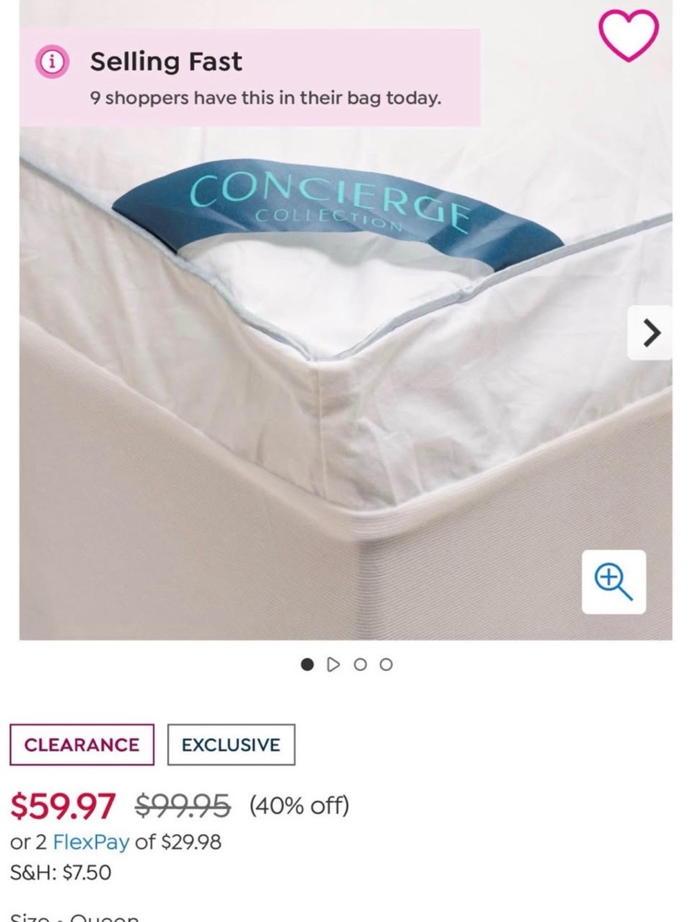 White Pillow Top Mattress Pad - White